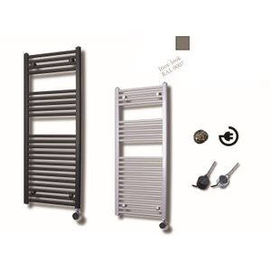 Elektrische Design Radiator Sanicare Plug En Play 111,8 x 45 cm Inox Look Incl Montage Set 596 Watt Sanicare