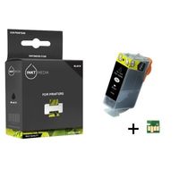 Inktmedia® - Inktcartridge - Geschikt Canon PGI-520BK inktcartridge Zwart MET CHIP - Cartridge met Inkt