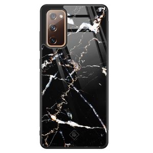 Samsung Galaxy S20 FE glazen hardcase - Marmer zwart