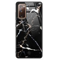 Samsung Galaxy S20 FE glazen hardcase - Marmer zwart Samsung Galaxy S20 FE glazen hardcase - Marmer zwart