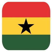 15x Bierviltjes Ghanese vlag vierkant - thumbnail