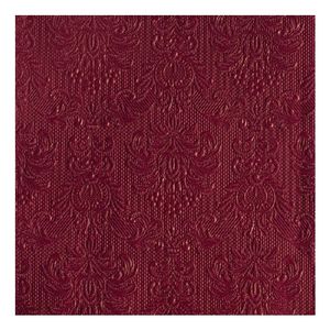 15x Luxe servetten barok patroon bordeaux rood 3-laags