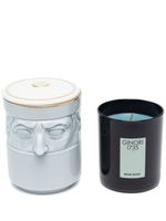 GINORI 1735 bougeoir Il Seguace et bougie parfumée Water Musc Road (190 g) - Bleu