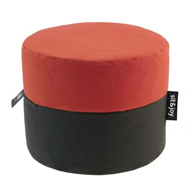 Poef 'Duo Rondo' Terracotta - Rood - Weerbestendig - Sit&Joy