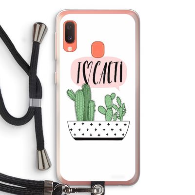 I love cacti: Samsung Galaxy A20e Transparant Hoesje met koord