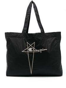 Rick Owens X Champion logo-embroidered tote bag - Noir