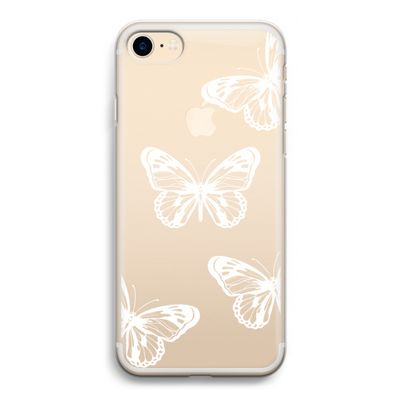 White butterfly: iPhone 7 Transparant Hoesje