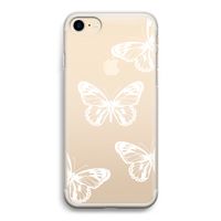 White butterfly: iPhone 7 Transparant Hoesje