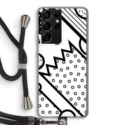 Pop Art #4: Samsung Galaxy S21 Ultra Transparant Hoesje met koord