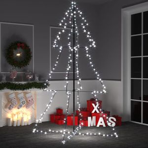 VidaXL Kegelkerstboom 240 led&apos;s binnen en buiten 118x150 cm