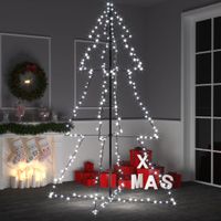 VidaXL Kegelkerstboom 240 led&apos;s binnen en buiten 118x150 cm