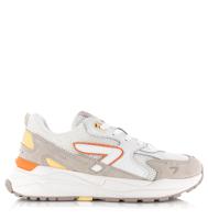 Hub Hub - Grid | White/Papaya Wit Suede Lage sneakers Dames