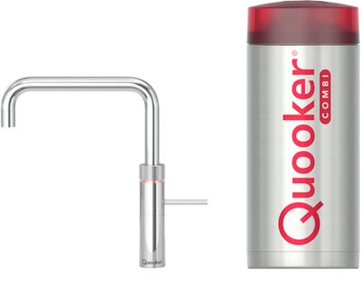 Quooker Fusion square met COMBI+ boiler 3-in-1 kokend water kraan Chroom