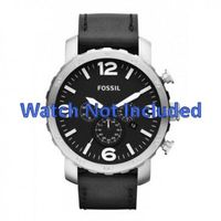 Horlogeband Fossil JR1436 / BQ1709 Leder Zwart 24mm