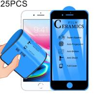 25 stuks 2.5 D volledige lijm volledige cover keramiek film voor iPhone 8 plus/7 Plus (zwart)