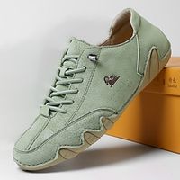 Voor heren Sneakers Handgemaakte schoenen Wandelen Vintage Casual Buiten Dagelijks Leer Warm Lengteverhogend Comfortabel Veters Appel Groen Licht Blauw Zwart Winter Lightinthebox