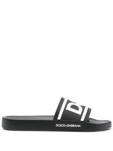 Dolce & Gabbana claquettes à logo imprimé - Noir