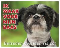 Shih Tzu Zwart Wit Waakbord Shih Tzu Zwart Wit Waakbord