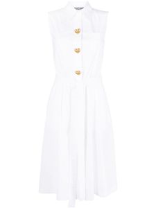 Moschino robe-chemise à design sans manches - Blanc