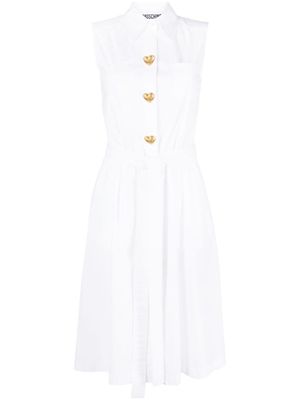 Moschino robe-chemise à design sans manches - Blanc