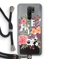 Hello in flowers: Xiaomi Redmi 9 Transparant Hoesje met koord