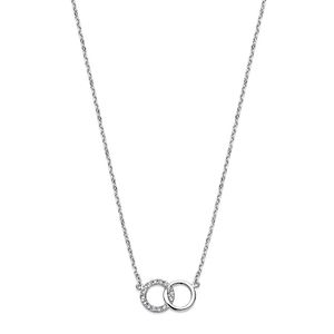 Ketting Cirkels witgoud-diamant 0,08 ct Hsi 13,5 mm 42-45 cm