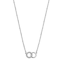 Ketting Cirkels witgoud-diamant 0,08 ct Hsi 13,5 mm 42-45 cm