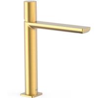 Wastafelkraan Tres Loft | Opbouw | Mengkraan | Hoog model | 1-knop | Rond | 24k Goud mat