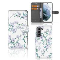Samsung Galaxy S21 FE Uniek Hoesje Blossom White | Portemonnee hoesje Samsung Galaxy S21 FE Uniek Hoesje Blossom White | Portemonnee hoesje