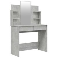 vidaXL Kaptafel met spiegel 96x40x142 cm betongrijs - thumbnail