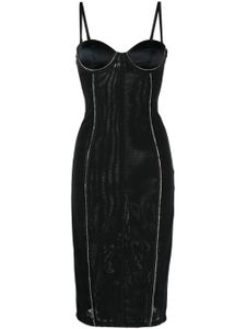 Fleur Du Mal bustier-style fitted midi dress - Noir