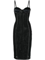 Fleur Du Mal bustier-style fitted midi dress - Noir