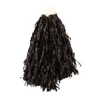 Cheerball - met ringgreep - zwart - 28 cm - pompom - Cheerleader verkleed accessoires