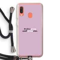 uzelf graag zien: Samsung Galaxy A20e Transparant Hoesje met koord