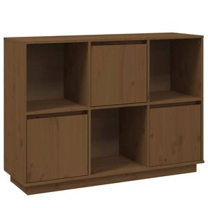 vidaXL Dressoir 110,5x35x80 cm massief grenenhout honingbruin