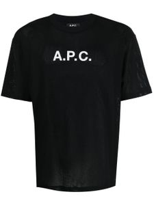A.P.C. t-shirt en coton à logo imprimé - Noir