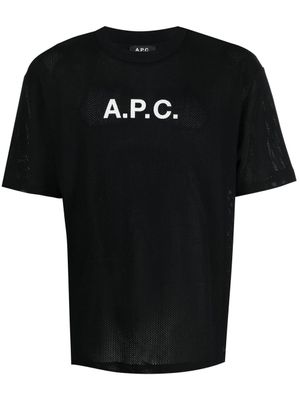 A.P.C. t-shirt en coton à logo imprimé - Noir