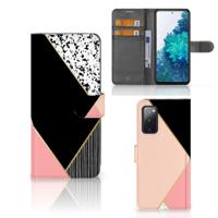 Samsung Galaxy S20 FE | Book Case | Zwart Roze Vormen Samsung Galaxy S20 FE | Book Case | Zwart Roze Vormen