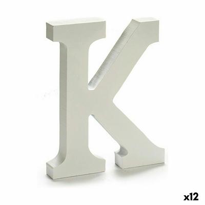 Brief K Hout Wit (1,8 x 21 x 17 cm) (12 Stuks)