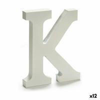 Brief K Hout Wit (1,8 x 21 x 17 cm) (12 Stuks)