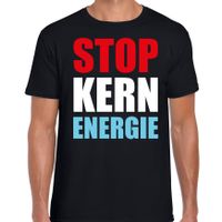 Stop kern energie demonstratie / protest t-shirt zwart voor heren - thumbnail