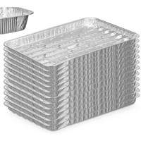 BBQ/barbecue rooster grill - aluminium trays - 12x - open structuur - 34 x 23 cm