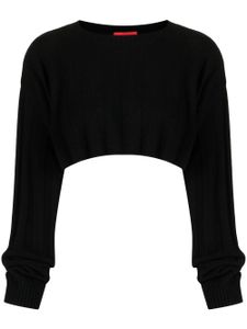 Cashmere In Love pull crop Remy en maille nervurée - Noir