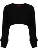 Cashmere In Love pull crop Remy en maille nervurée - Noir