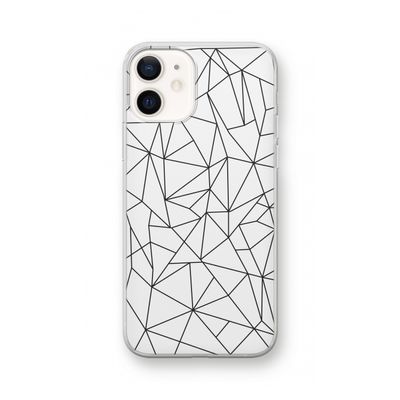 Geometrische lijnen zwart: iPhone 12 Transparant Hoesje