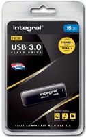 Integral 16GB USB3.0 DRIVE NEON BLACK UP TO R-80 W-10 MBS USB flash drive USB Type-A 3.2 Gen 1 (3.1 Gen 1) Zwart - thumbnail