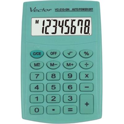 Vector Zakrekenmachine KAV VC-210 GN, 8-cijferig, 64x98,5 mm, lichtgroen