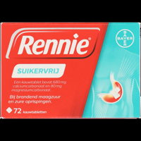 Rennie Suikervrij Kauwtablet bij brandend maagzuur, 72 stuks bij Jumbo