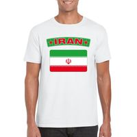T-shirt met Iraanse vlag wit heren 2XL  -