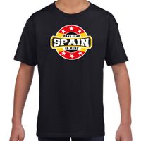 Have fear Spain is here / Spanje supporters t-shirt zwart voor kids - thumbnail
